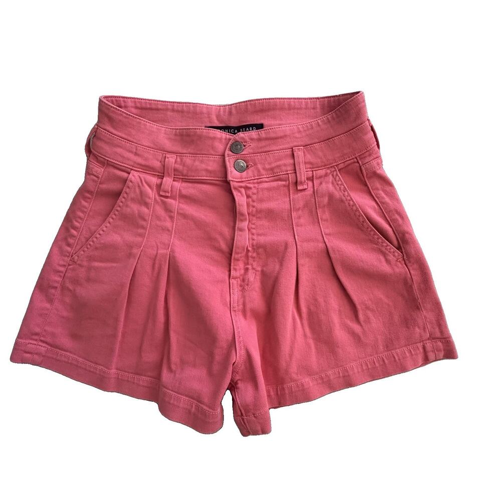 Veronica Beard Jaylen Pink Red Denim Shorts Womens Sz 28 Classic